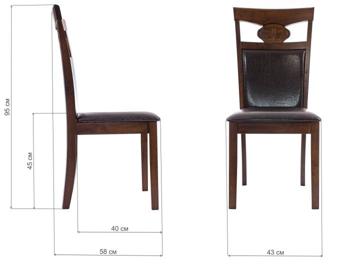 1995 Деревянный стул Luiza dirty oak - dark brown