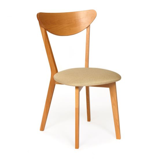 Стул мягкое сиденье- цвет сиденья - Бежевый MAXI (Макси) каркас бук, сиденье ткань, натуральный ( бук )