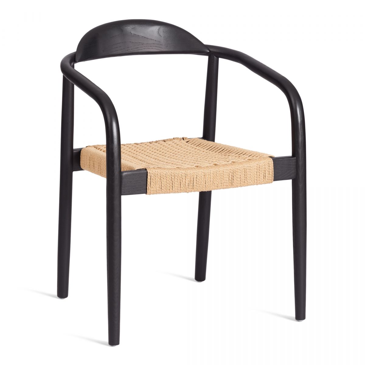 Стул MIDGARD (mod.XMS-CB2938) дерево вяз-бечевка, 50х51х78.5 см, черный