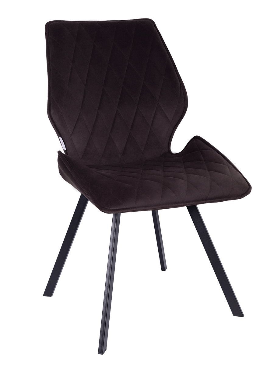 Стул мягкий, ГОРЬКИЙ ШОКОЛАД-M420-11 велюр, каркас металл, черный КВАДРАТ DC230
