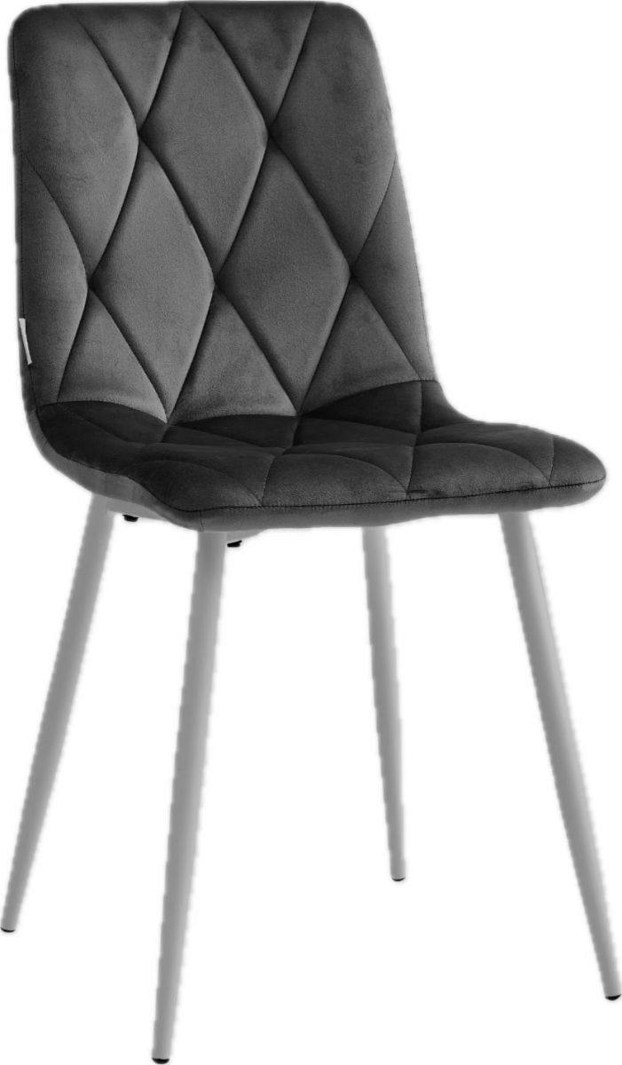 Стул мягкий, ГРАФИТ-h21 велюр, каркас металл белый КРУГЛЫЙ C923-DC813