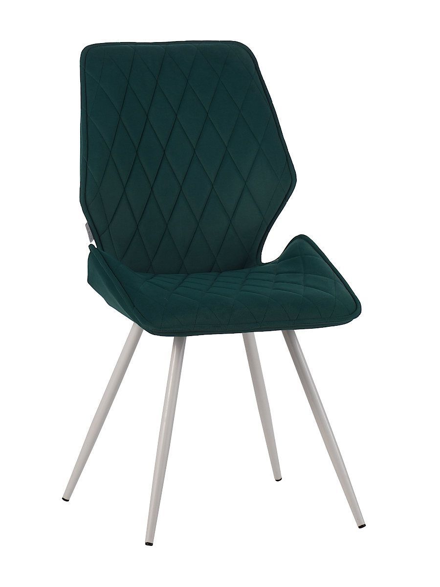 Стул мягкий, ИЗУМРУД-M420-36 велюр, каркас металл, белый КРУГЛЫЙ DC230