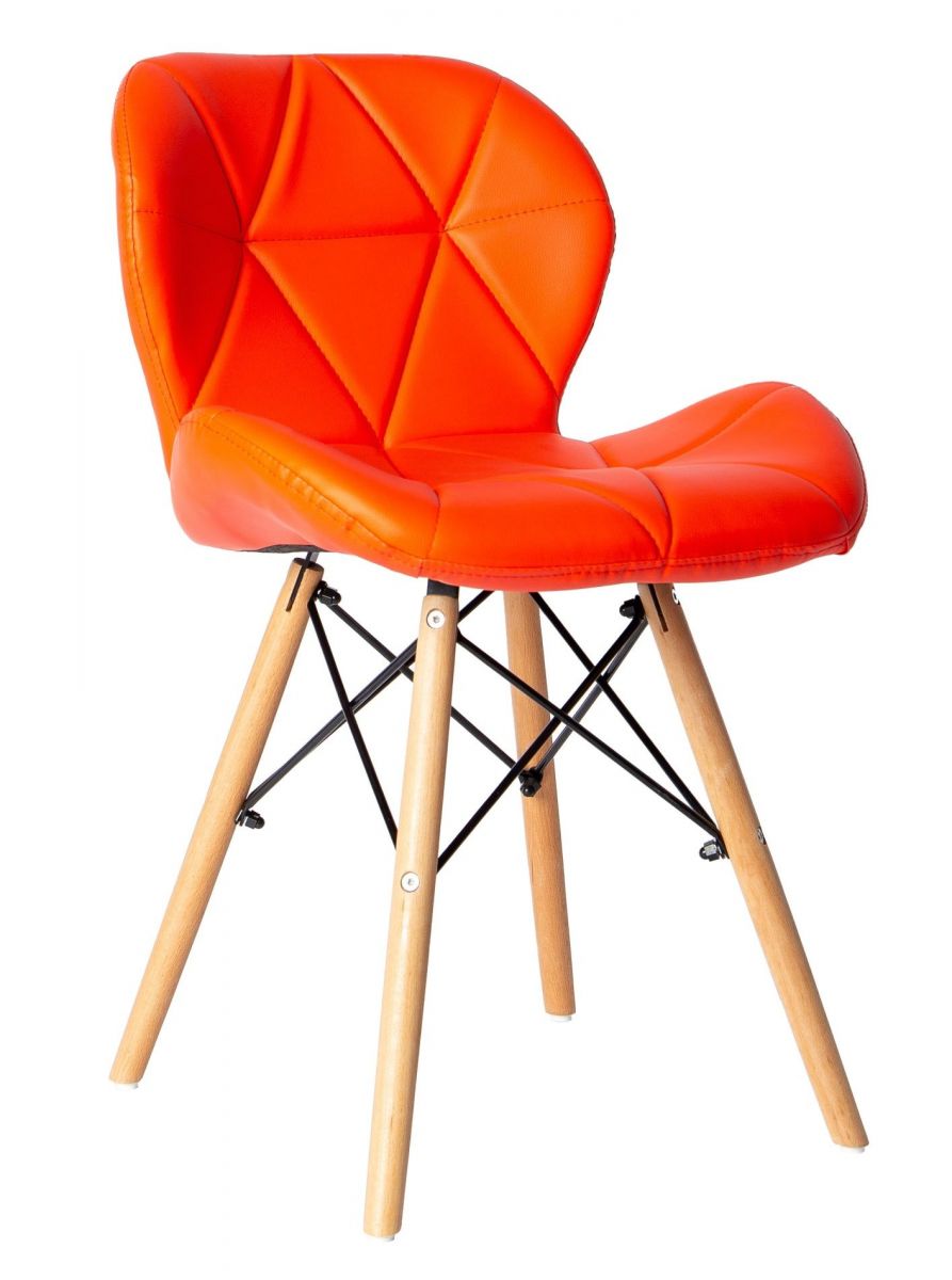 Стул мягкий, КРАСНЫЙ экокожа, каркас массив бука GH607-DC777