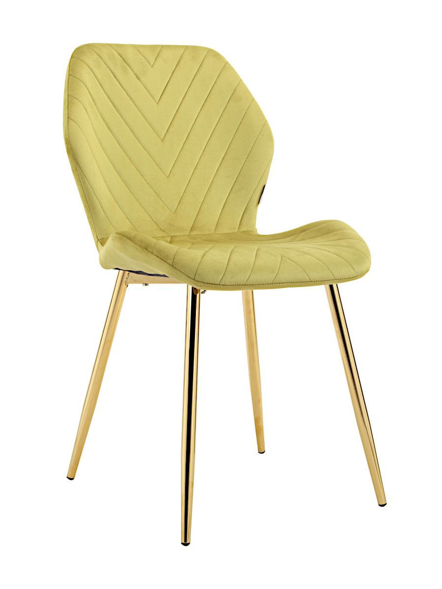 Стул мягкий, ОЛИВКОВЫЙ-G62-17 велюр, каркас металл золото КРУГЛЫЙ DC828