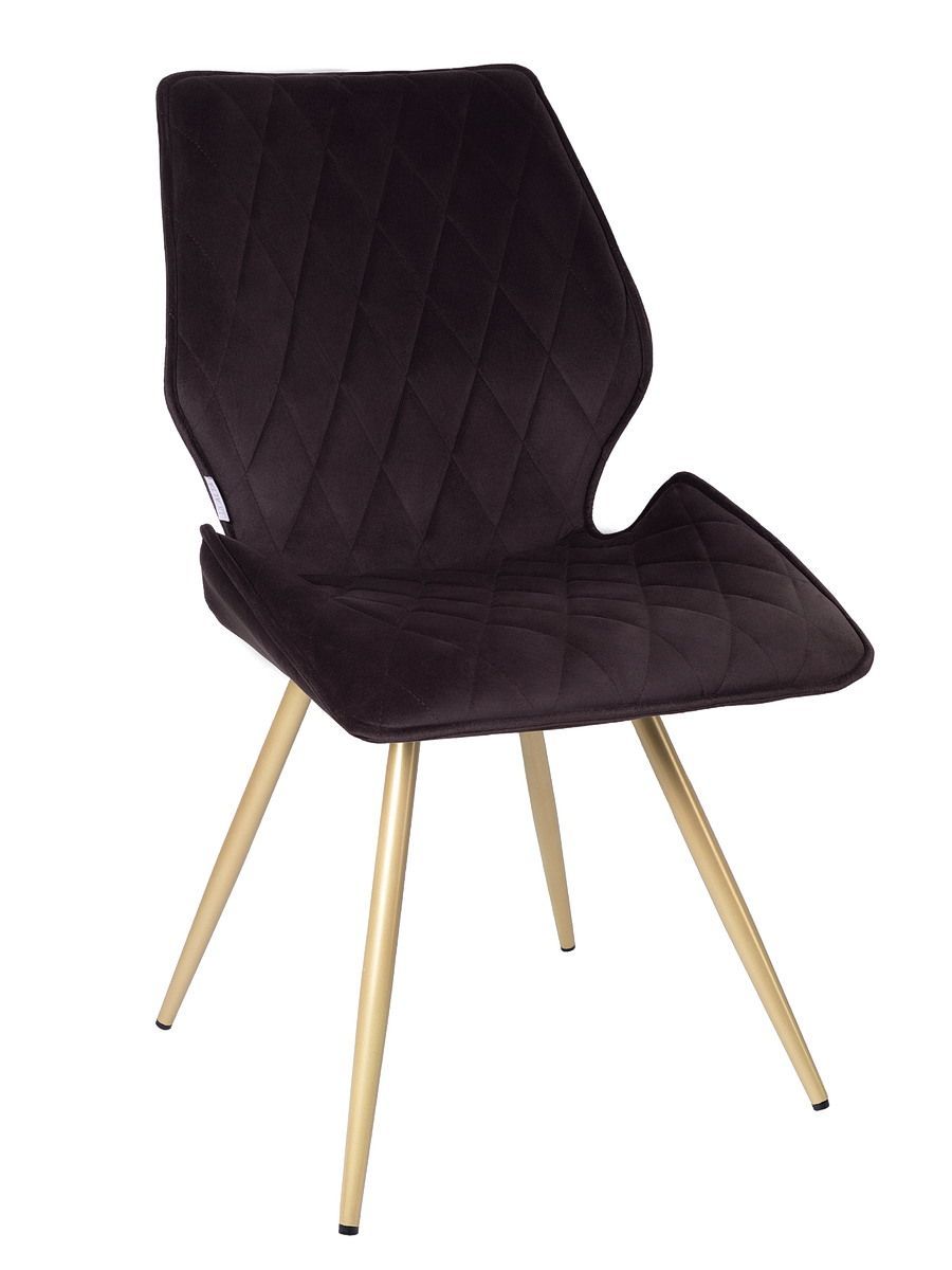 Стул мягкий поворотный 180, ГОРЬКИЙ ШОКОЛАД-M420-11 велюр, каркас металл, шампань КРУГЛЫЙ DC231