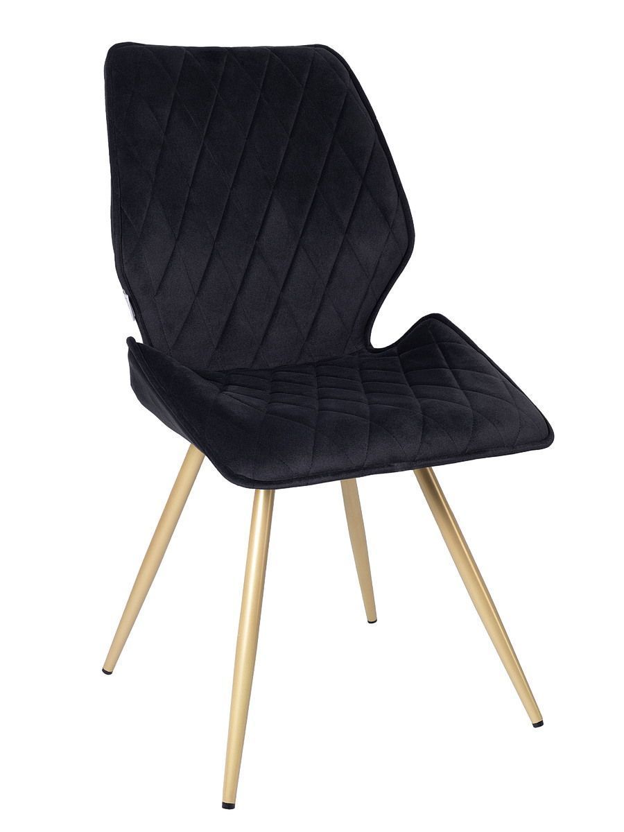 Стул мягкий поворотный 360, ЧЕРНЫЙ-M420-48 велюр, каркас металл, шампань КРУГЛЫЙ DC233