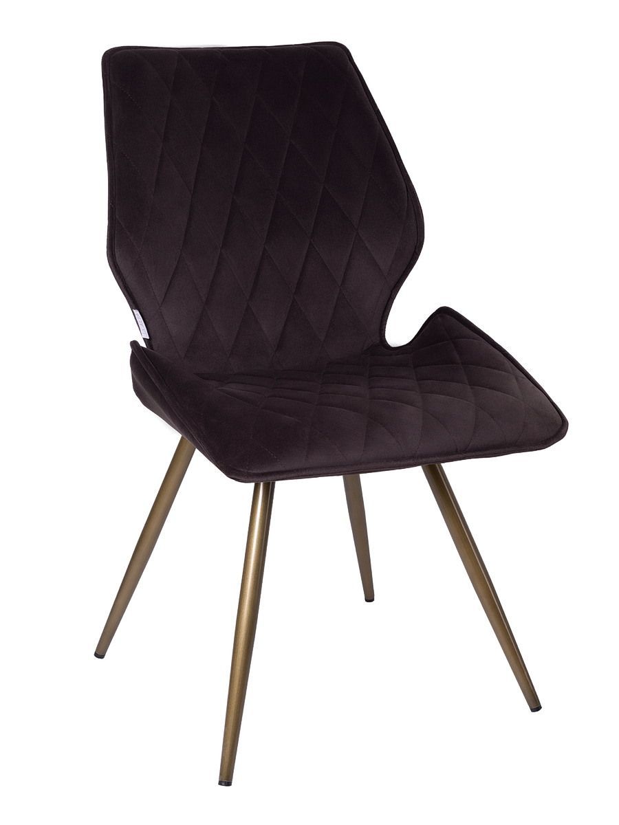 Стул мягкий поворотный 360, ГОРЬКИЙ ШОКОЛАД-M420-11 велюр, каркас металл, бронза КРУГЛЫЙ DC233