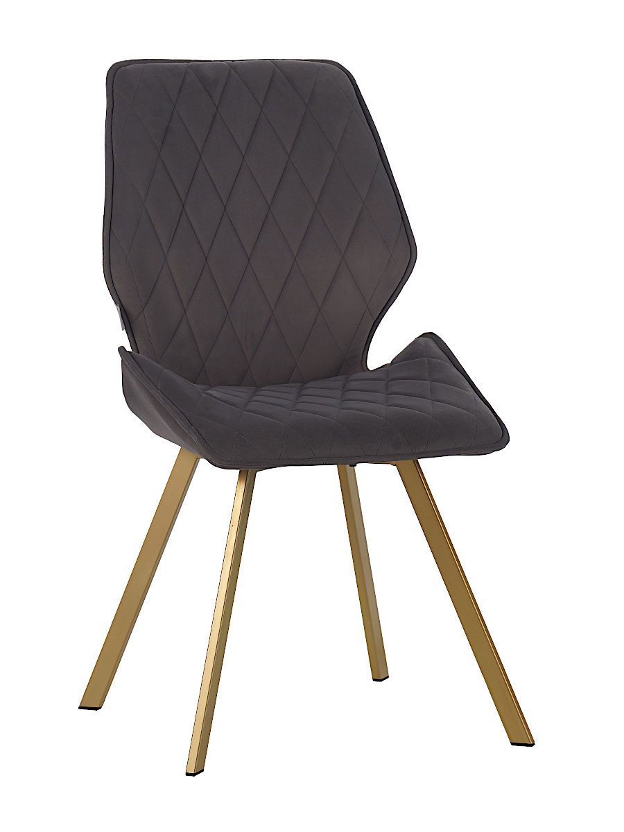 Стул мягкий поворотный 360, ГРАФИТ-M420-12 велюр, каркас металл, шампань КВАДРАТ DC233