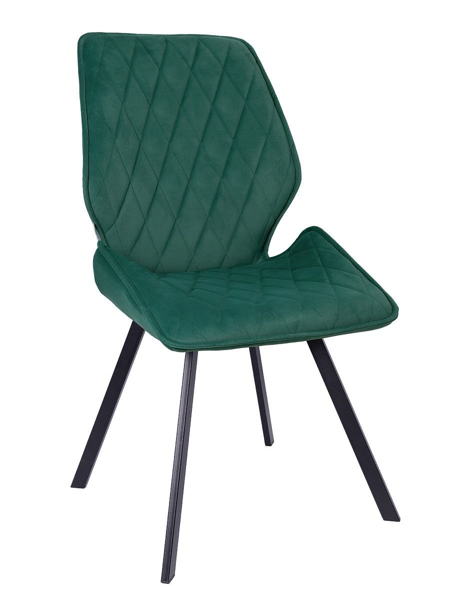 Стул мягкий поворотный 360, ИЗУМРУД-M420-36 велюр, каркас металл, черный КВАДРАТ DC233