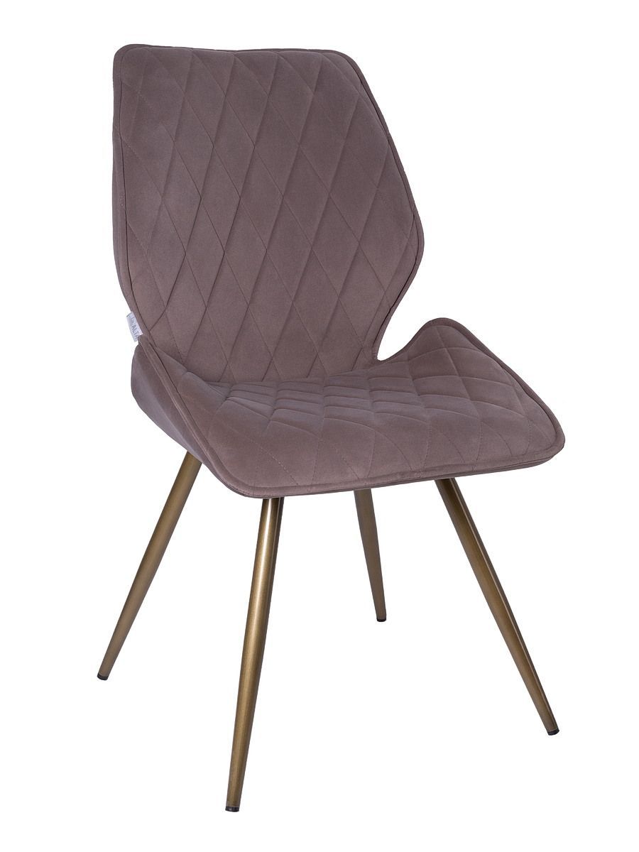 Стул мягкий поворотный 360, МОККО-M420-06 велюр, каркас металл, бронза КРУГЛЫЙ DC233