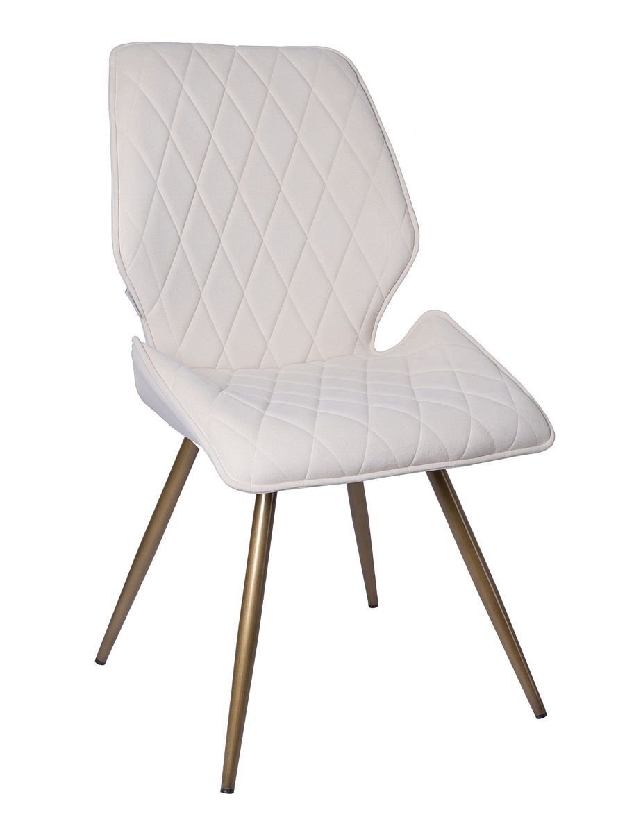 Стул мягкий поворотный 360, ВАНИЛЬНЫЙ-M420-02 велюр, каркас металл, бронза КРУГЛЫЙ DC233