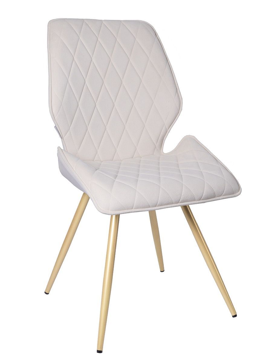 Стул мягкий поворотный 360, ВАНИЛЬНЫЙ-M420-02 велюр, каркас металл, шампань КРУГЛЫЙ DC233