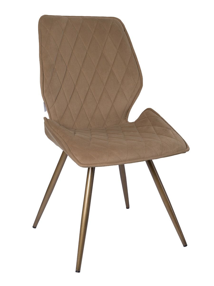 Стул мягкий поворотный 360, ЗОЛОТОЙ-M420-08 велюр, каркас металл, бронза КРУГЛЫЙ DC233