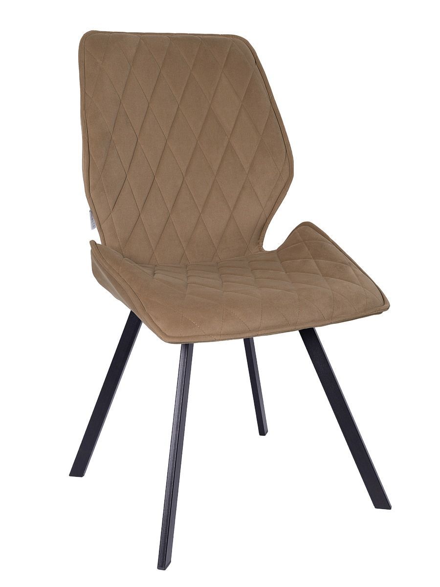 Стул мягкий поворотный 360, ЗОЛОТОЙ-M420-08 велюр, каркас металл, черный КВАДРАТ DC233