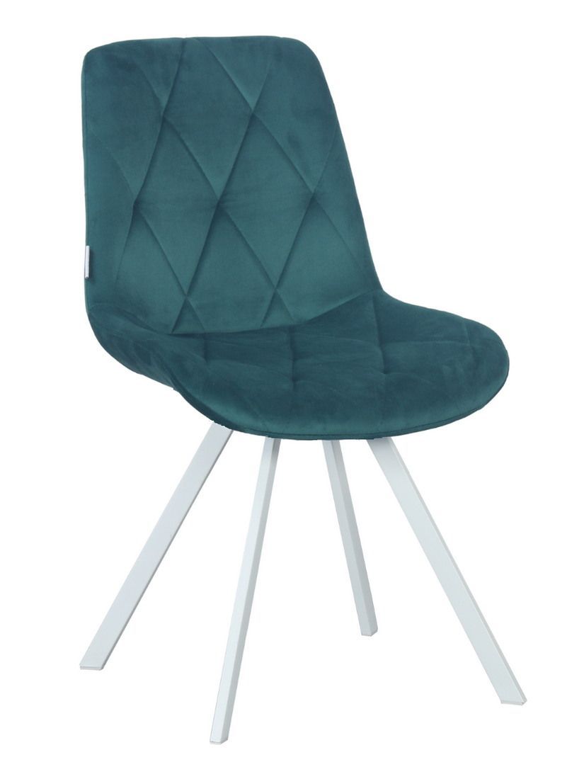 Стул мягкий поворотный, ИЗУМРУД-G62-18 велюр, каркас металл белый DC68