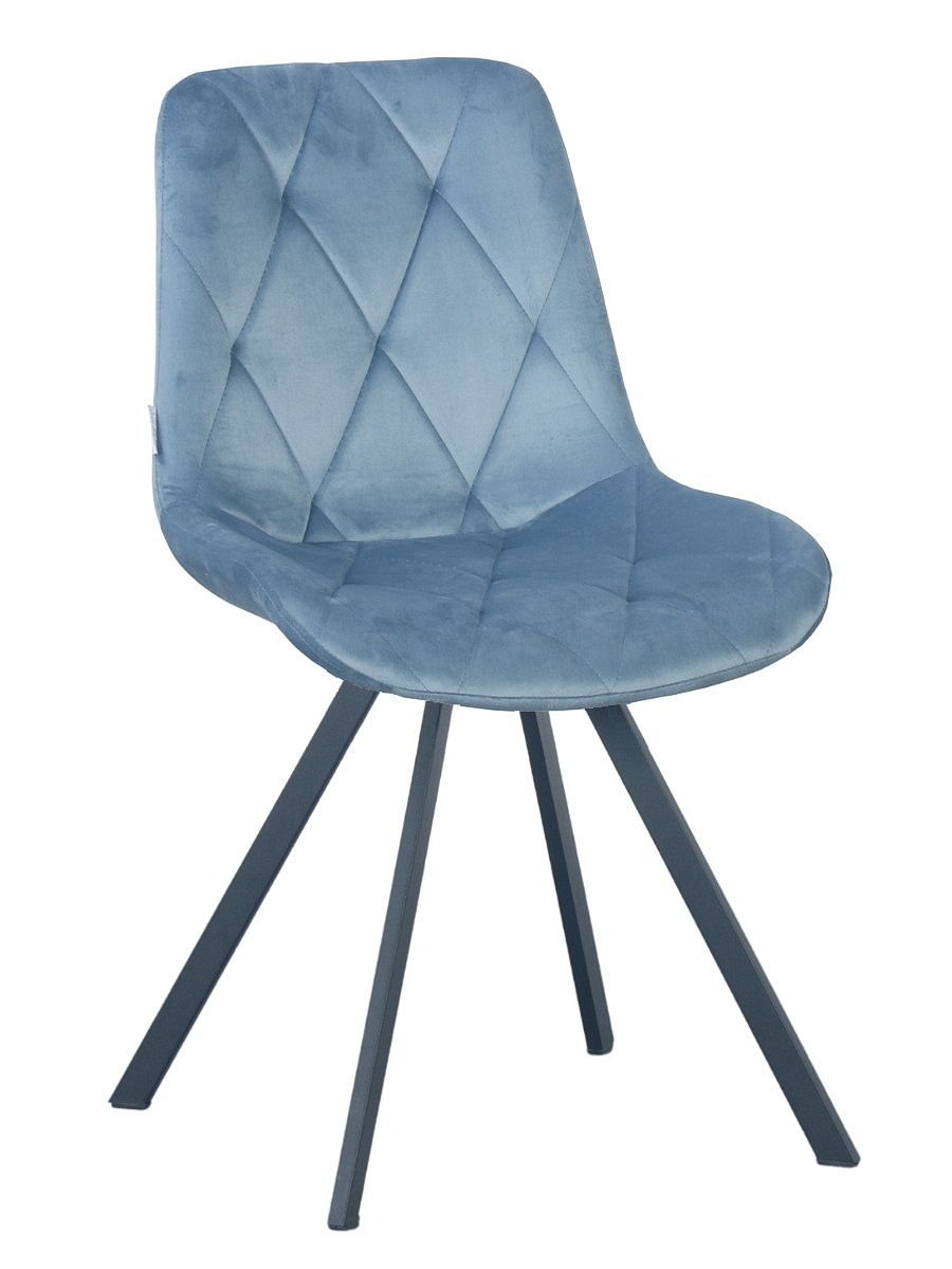 Стул мягкий поворотный, СИНИЙ КАМЕНЬ-G62-43 велюр, каркас металл черный DC68