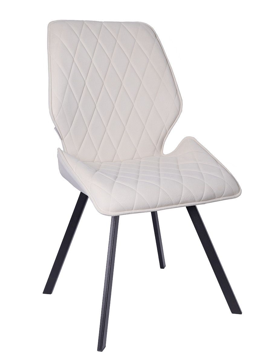 Стул мягкий, ВАНИЛЬНЫЙ-M420-02 велюр, каркас металл, черный КВАДРАТ DC230