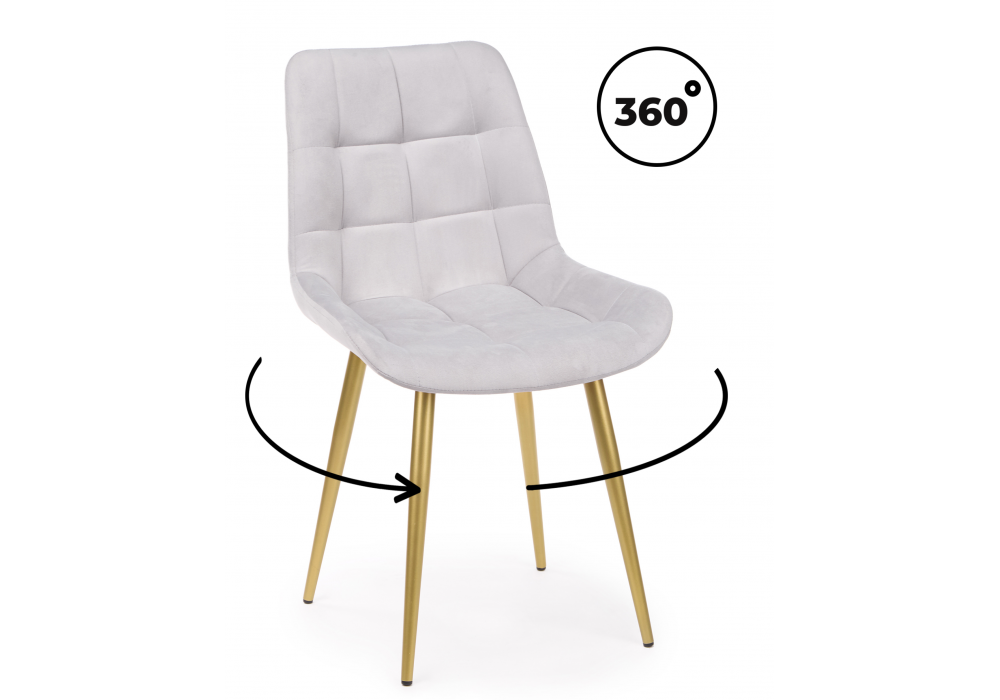 Стул на металлокаркасе Челси 360 К светло-серый (zd 960) - золотой np