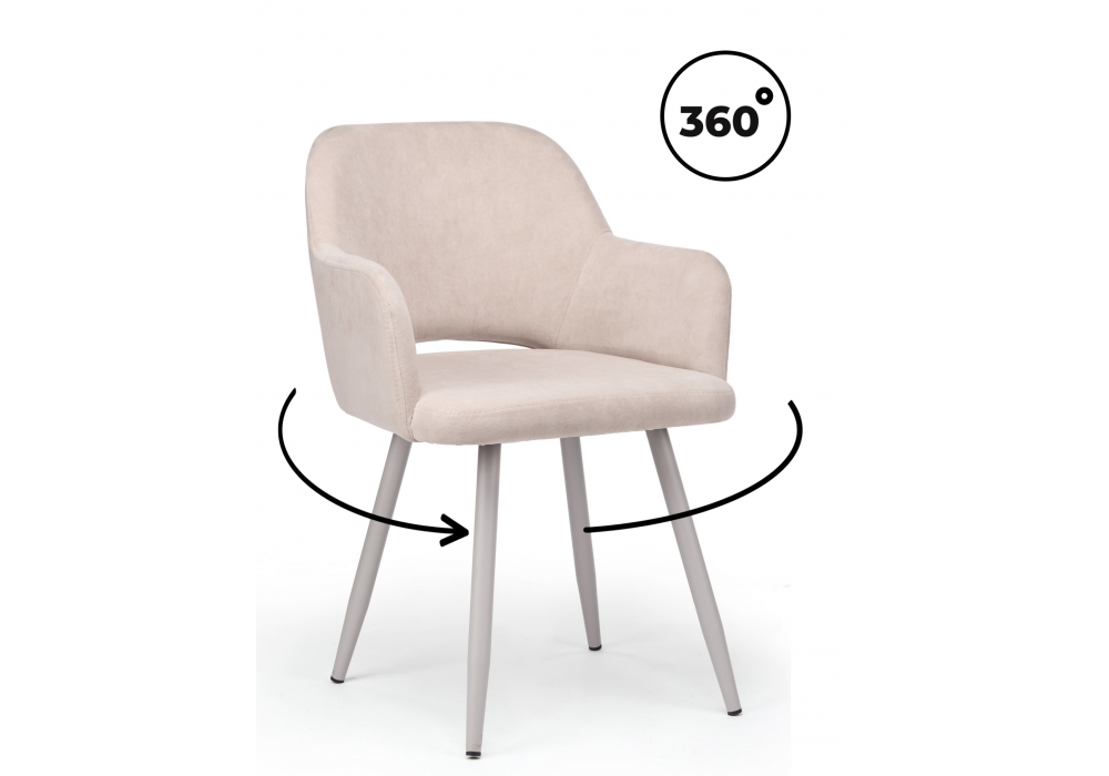 Стул на металлокаркасе Эолин 360 латте (glory 10) - серый