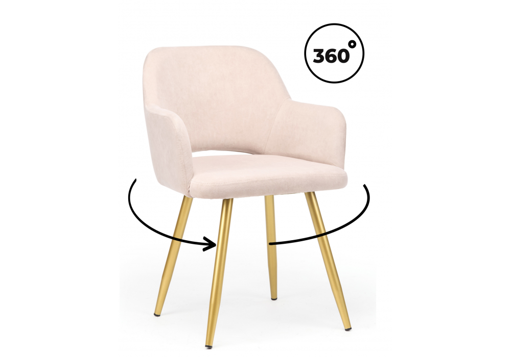 Стул на металлокаркасе Эолин 360 латте (glory 10) - золотой