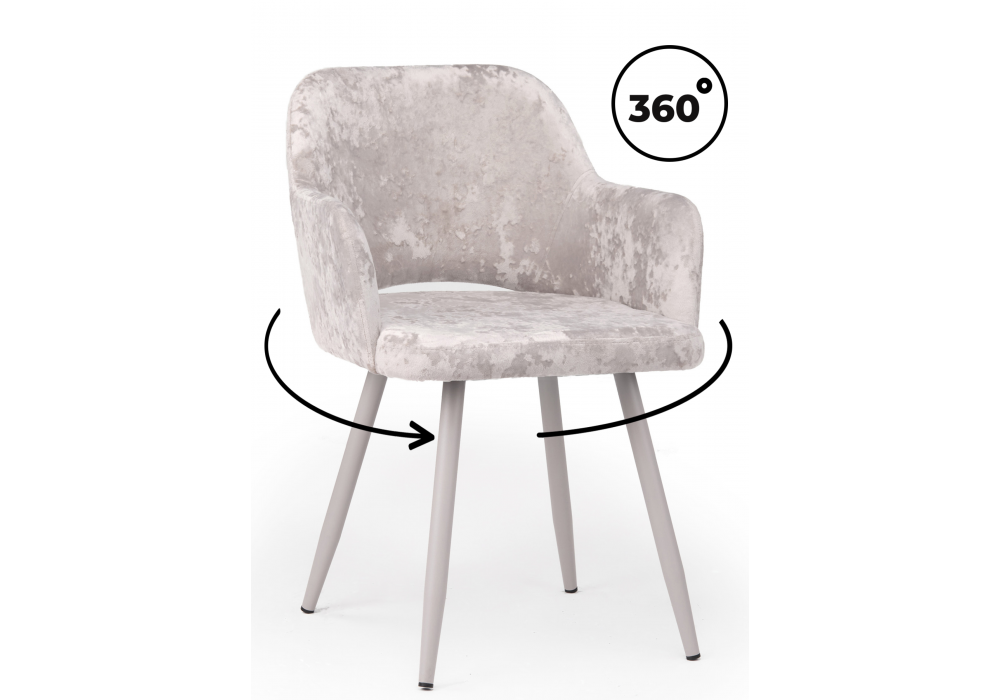 Стул на металлокаркасе Эолин 360 латте (simple 008) - серый