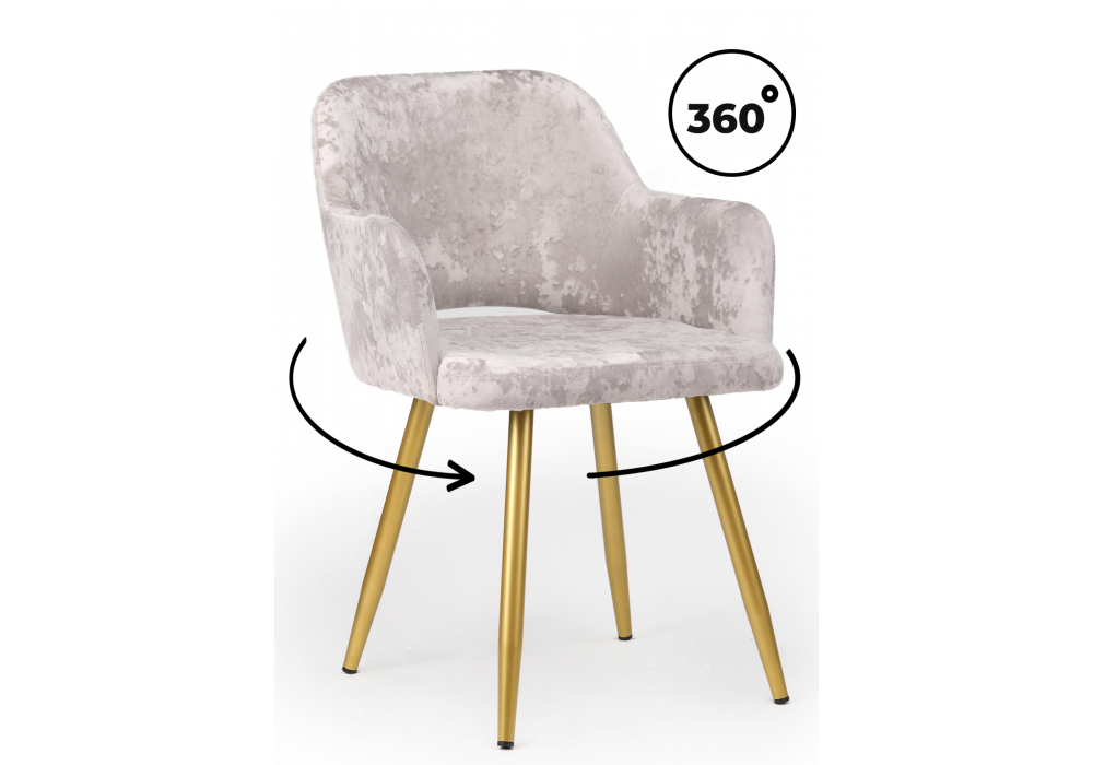 Стул на металлокаркасе Эолин 360 латте (simple 008) - золотой