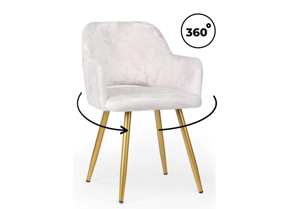 Стул на металлокаркасе Эолин 360 светло-бежевый (simple 011) - золотой