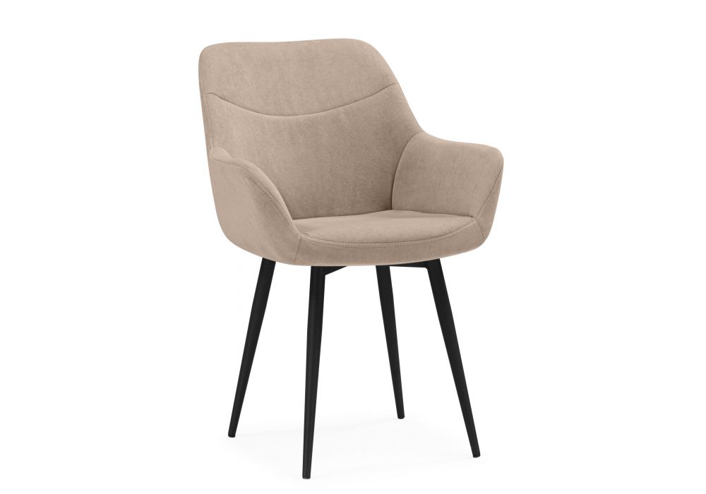 Стул на металлокаркасе Флюид бежевый (zd 210) - черный