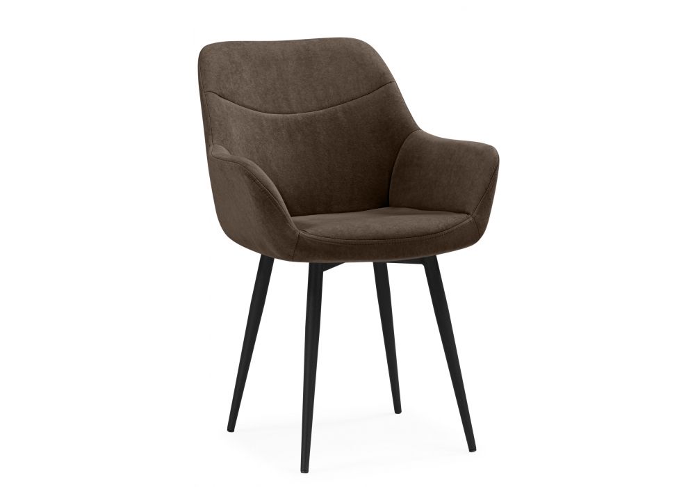 Стул на металлокаркасе Флюид коричневый (glory 08) - черный