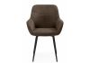 Стул на металлокаркасе Флюид коричневый (glory 08) - черный - 2