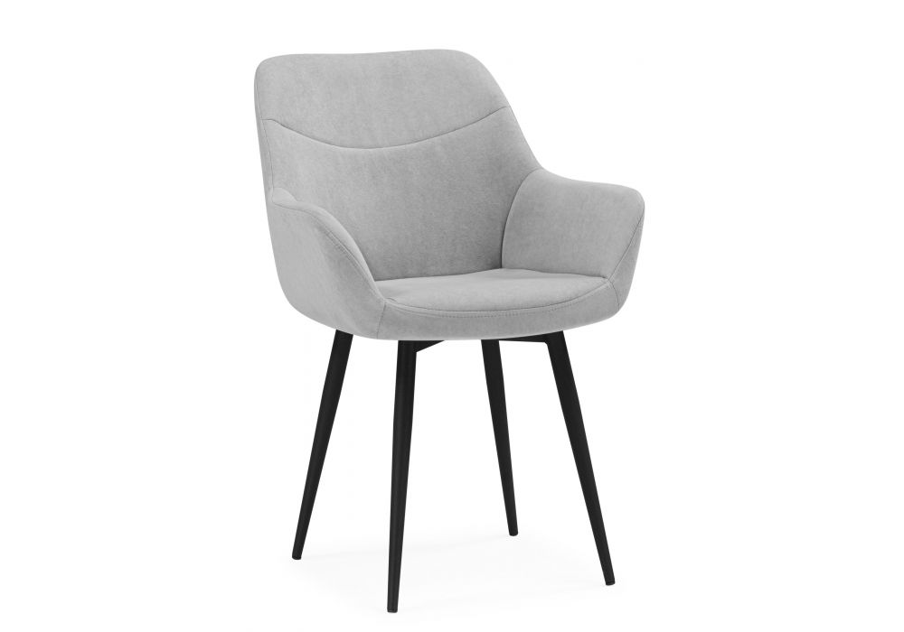 Стул на металлокаркасе Флюид светло-серый (zd 960) - черный