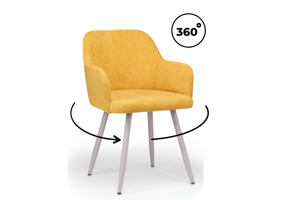 Стул на металлокаркасе Инфини 360 горчичный (ocean 016) - серый