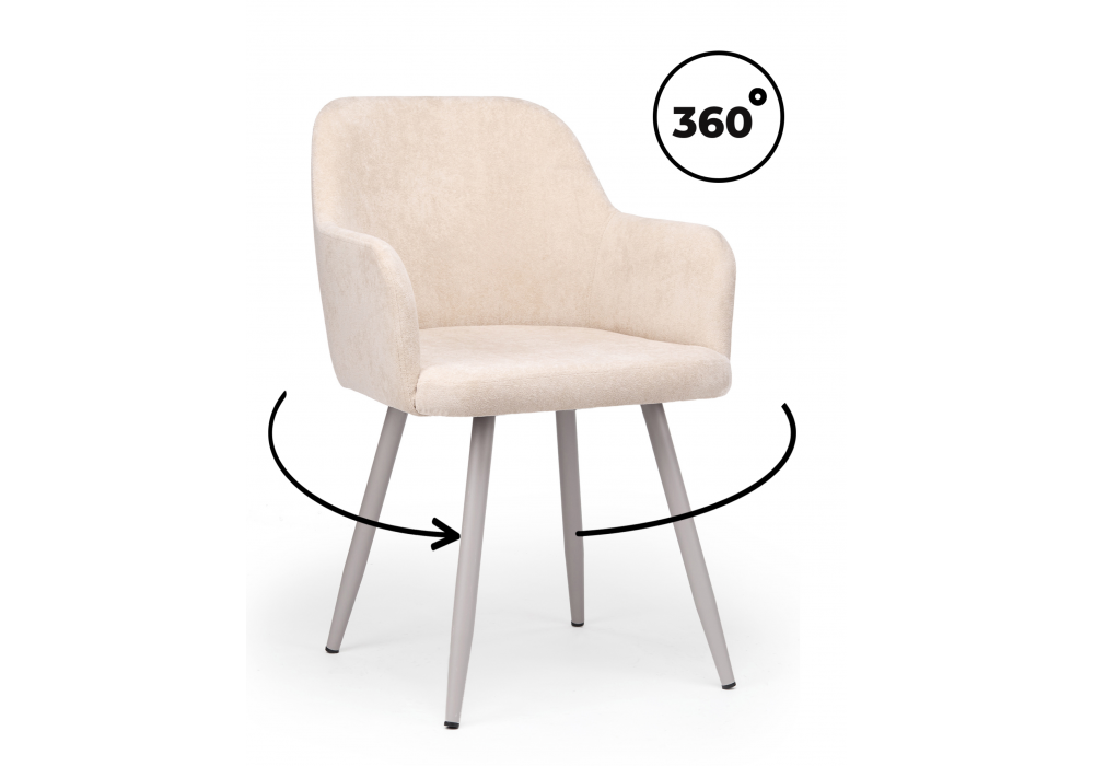 Стул на металлокаркасе Инфини 360 латте (ocean 003) - серый