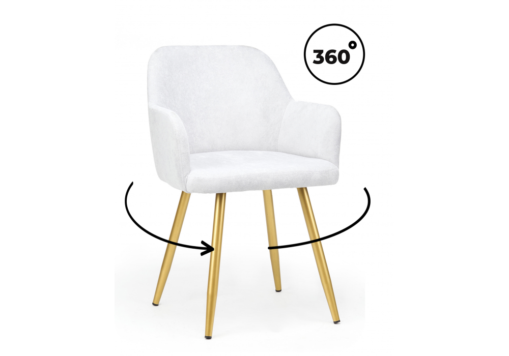 Стул на металлокаркасе Инфини 360 светло-серый (ocean 021) - золотой