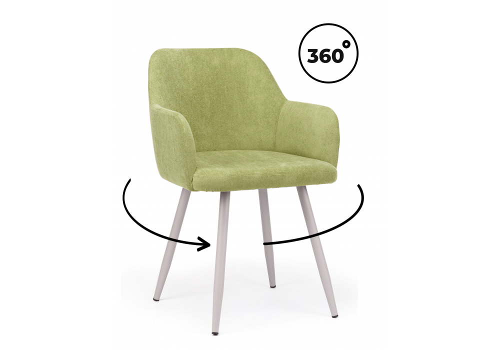 Стул на металлокаркасе Инфини 360 зеленый (ocean 013) - серый