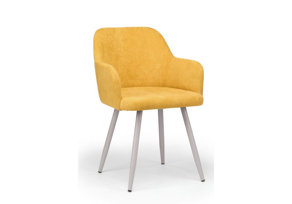 Стул на металлокаркасе Инфини горчичный (ocean 016) - серый