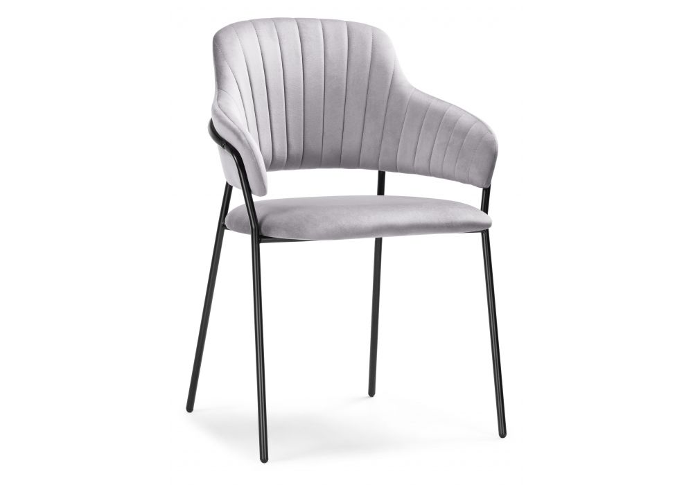 Стул Инклес серебряный - черный глянец
