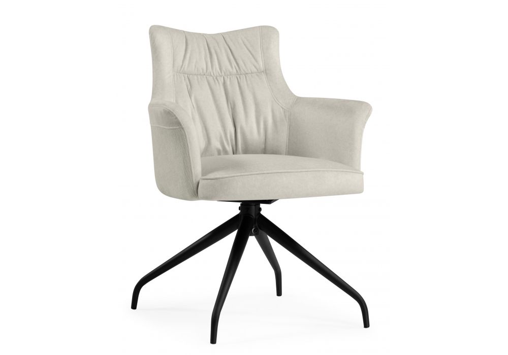Стул на металлокаркасе Kaser 360 крутящийся ivory - black