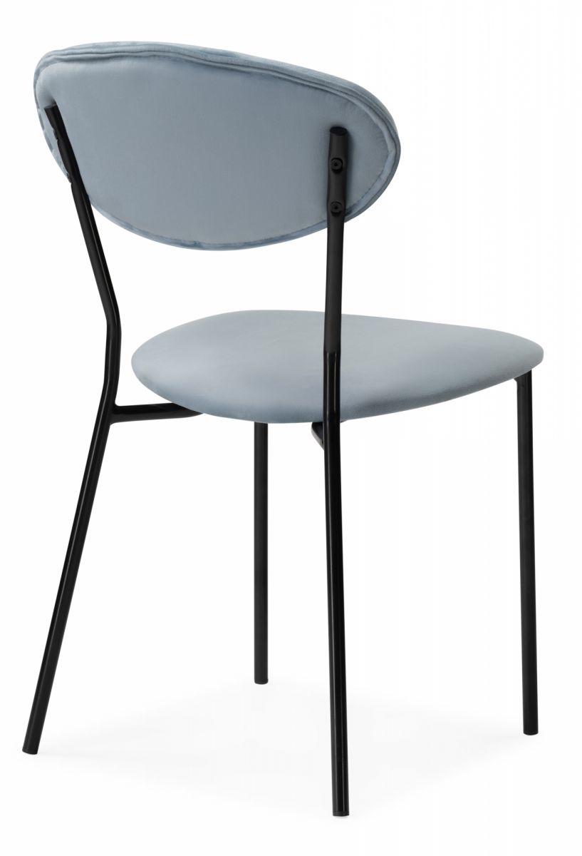 Стул Корсе пыльно-голубой - черный глянец