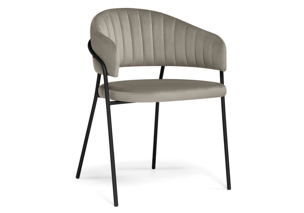 Стул на металлокаркасе Лукас бежевый - черный каркас