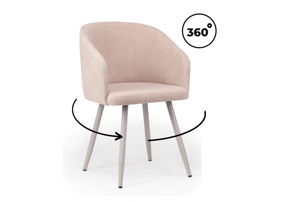 Стул на металлокаркасе Монер 360 латте (glory 10) - серый