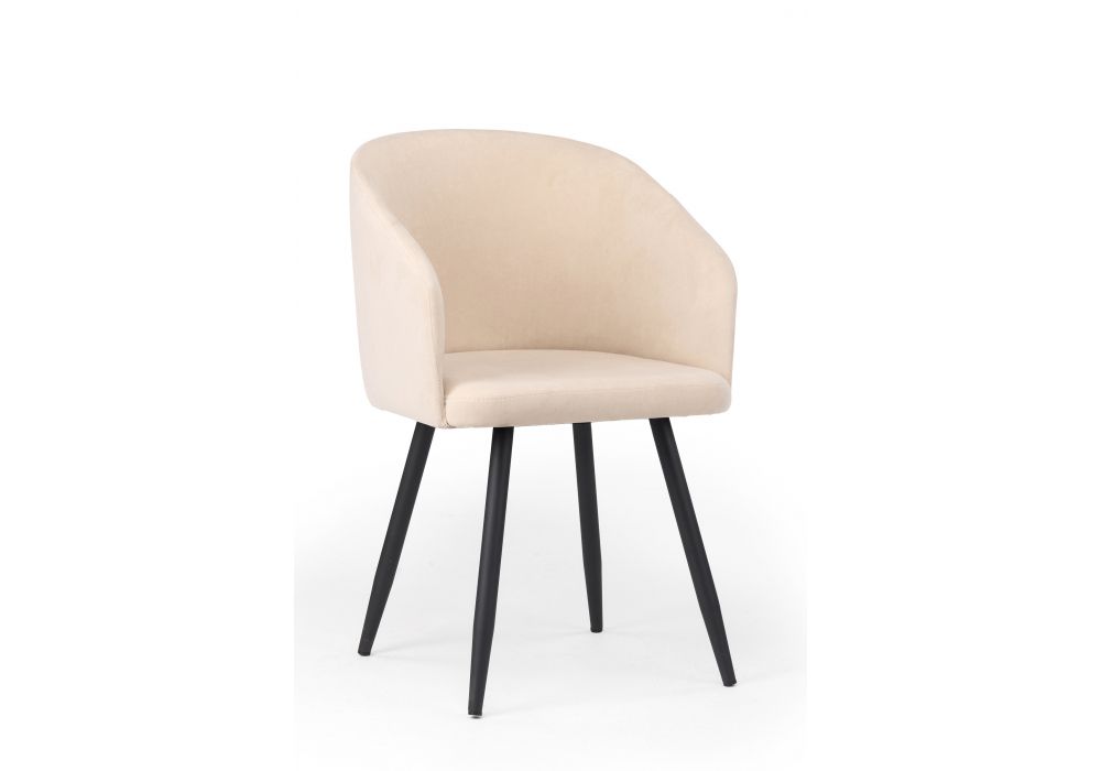 Стул на металлокаркасе Монер бежевый (glory 03) - черный