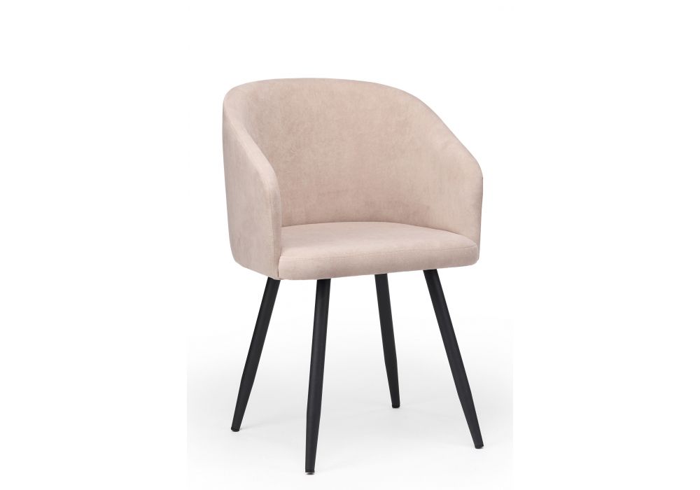 Стул на металлокаркасе Монер латте (glory 10) - черный