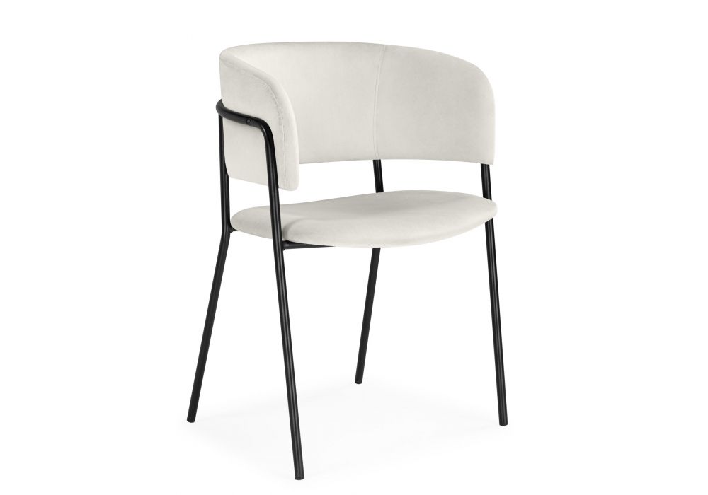 Стул на металлокаркасе Осло белый (milk) - черный