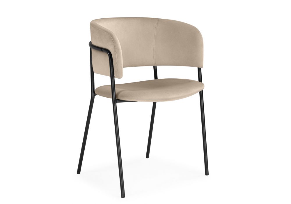 Стул на металлокаркасе Осло темно-бежевый (H-07) - черный