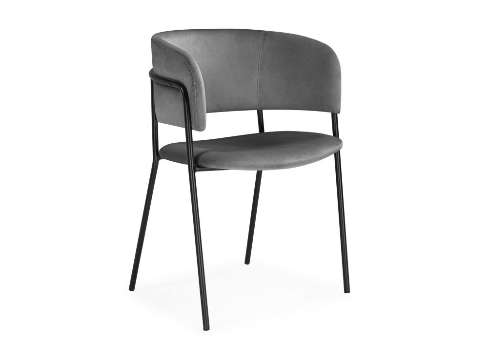 Стул на металлокаркасе Осло темно-серый (H-15) - черный