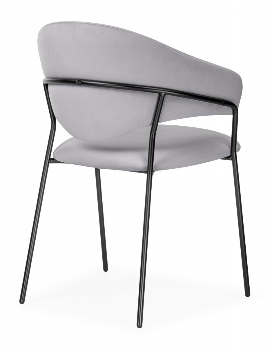 Стул Рансол серебряный - черный глянец