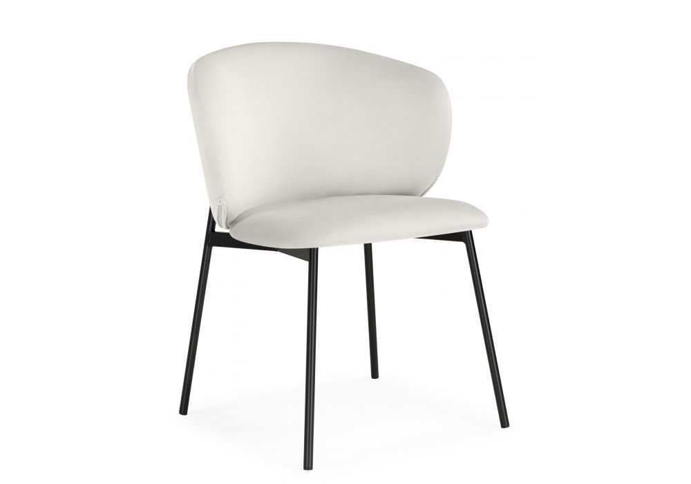 Стул на металлокаркасе Рикко белый (milk) - черный