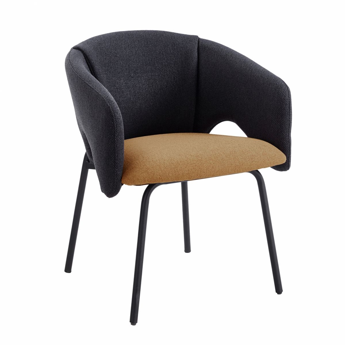 Стул обеденный Afrida рогожка тёмно-синий горчичный