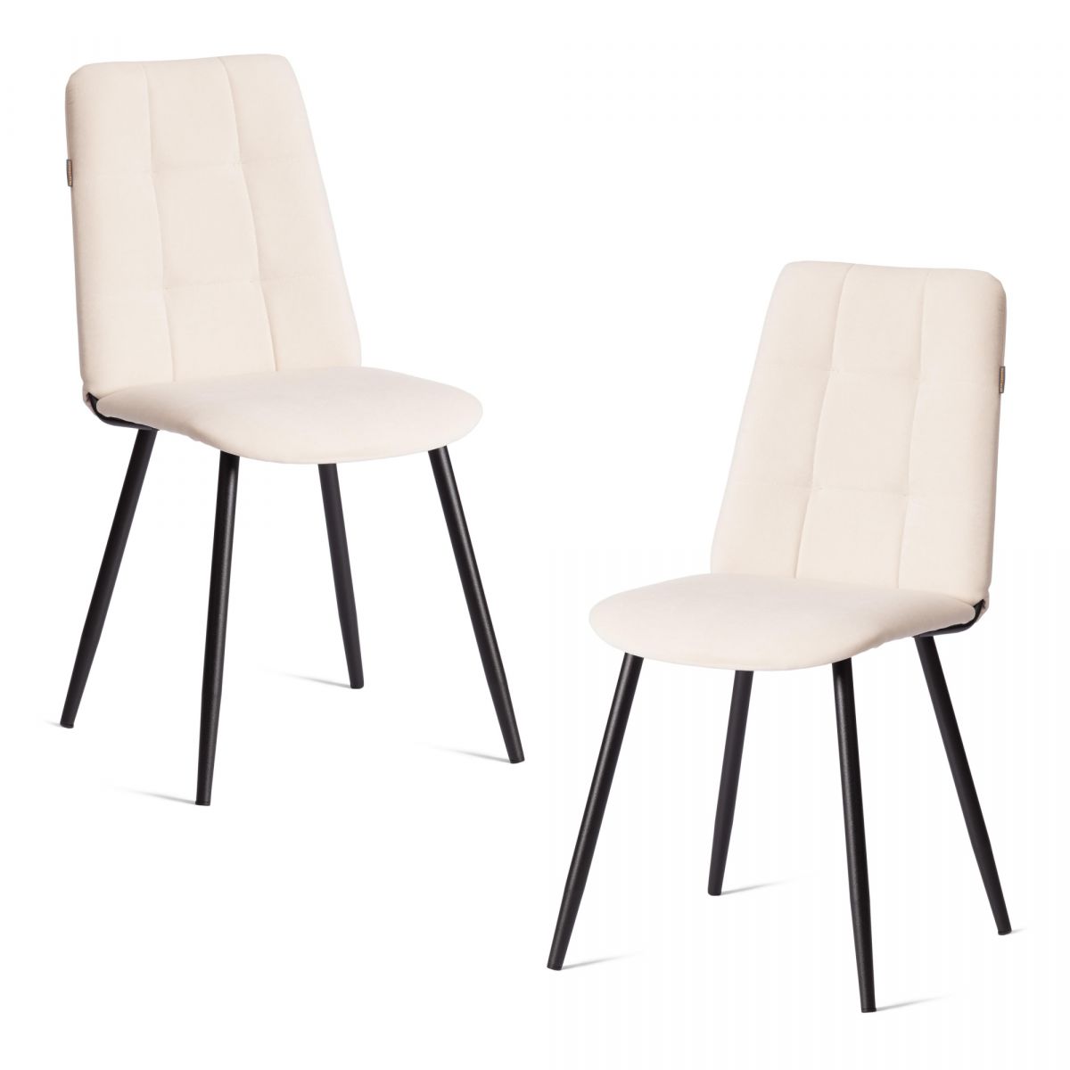 Стул обеденный Asti (2 шт. в упаковке) TREND, велюр, молочный-черный, 4, 50х55х93